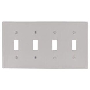 Product image: LEV 87012 GRY 4TOGGLE SW PLATE